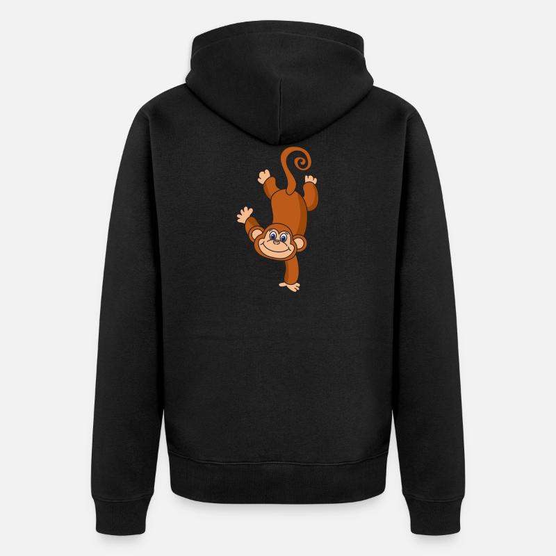 singe - Veste à capuche bio Premium Unisexe - noir