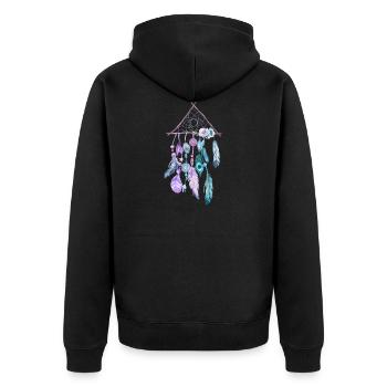 attrapeur de rêve - Veste à capuche bio Premium Unisexe - noir - Dos - Nico (187cm)