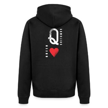 Poker - Unisex Premium Bio Zip Hoodie - Schwarz - Hinten - Nico (187cm)