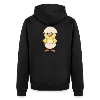 chick - Unisex Premium Organic Zip Hoodie - black - Back - Nico (187cm)