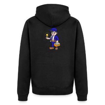 electrician - Unisex Premium Organic Zip Hoodie - black - Back - Nico (187cm)