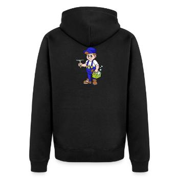 window cleaner - Unisex Premium Organic Zip Hoodie - black - Back - Nico (187cm)