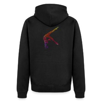 Gymnastic - Premium Design - Unisex Premium Bio Zip Hoodie - Schwarz - Hinten - Nico (187cm)
