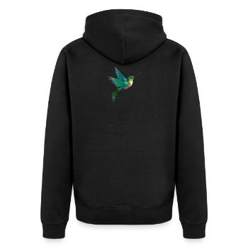 bird - Unisex Premium Organic Zip Hoodie - black - Back - Nico (187cm)