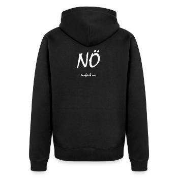 Simply no - Unisex Premium Organic Zip Hoodie - black - Back - Nico (187cm)
