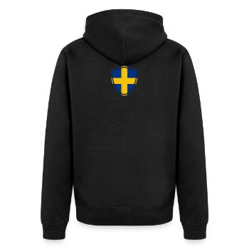 Sweden, Sverige, Stockholm, moose, - Unisex Premium Organic Zip Hoodie - black - Back - Nico (187cm)