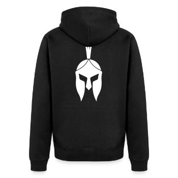 spartan helmet icon - Unisex Premium Organic Zip Hoodie - black - Back - Nico (187cm)