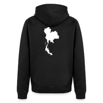Thailand - Unisex Premium Bio Zip Hoodie - Schwarz - Hinten - Nico (187cm)