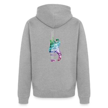Amateur de basse | Basse | Coloré - Veste à capuche bio Premium Unisexe - gris chiné - Dos - Nico (187cm)