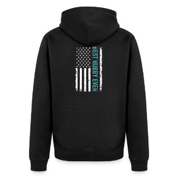 mari - Veste à capuche bio Premium Unisexe - noir - Dos - Nico (187cm)