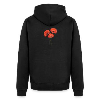 Trio de coquelicots - Veste à capuche bio Premium Unisexe - noir - Dos - Nico (187cm)