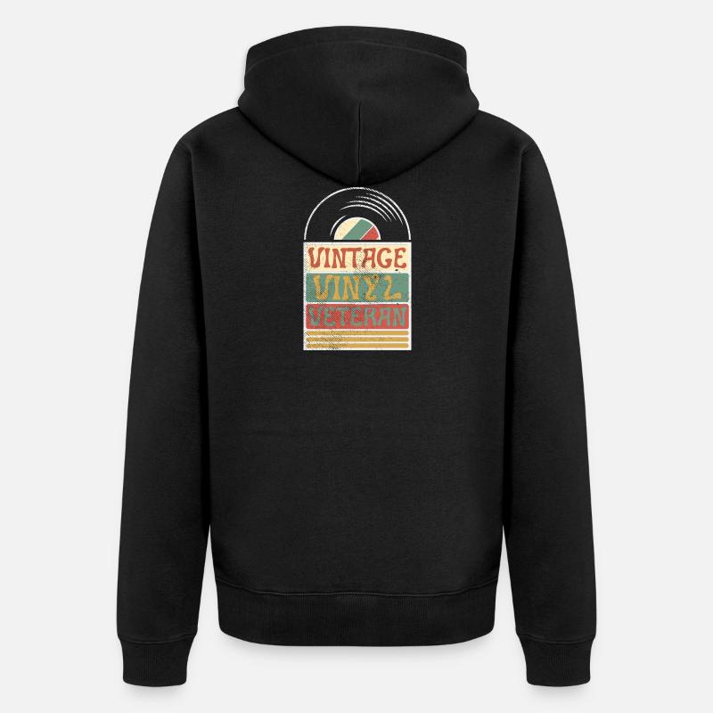 Vintage Vétéran vinyle - Veste à capuche bio Premium Unisexe - noir