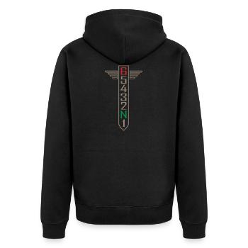 Motorcycle Bike Gift Gas Hobby Lifestyle - Unisex Premium Organic Zip Hoodie - black - Back - Nico (187cm)