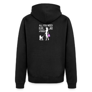 Fille aime caniche chien race chien cadeau - Veste à capuche bio Premium Unisexe - noir - Dos - Nico (187cm)