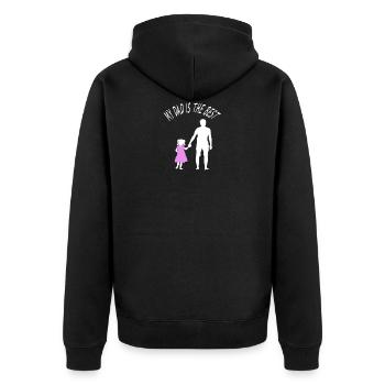 fête des pères meilleur papa père et cadeau de fille - Veste à capuche bio Premium Unisexe - noir - Dos - Nico (187cm)