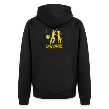 Discofox tanzen Discofox-Tänzer Tanzpaar Geschenk - Unisex Premium Bio Zip Hoodie - Schwarz - Hinten - Nico (187cm)