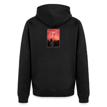 Thunderstorm weatherman gift - Unisex Premium Organic Zip Hoodie - black - Back - Nico (187cm)