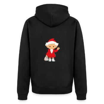 Unser Sandmännchen mit Traumsand - Unisex Premium Bio Zip Hoodie - Schwarz - Hinten - Nico (187cm)