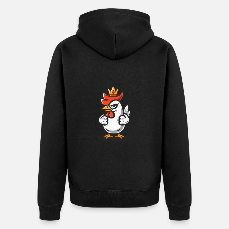Couronne BD Poulet - Veste à capuche bio Premium Unisexe - noir