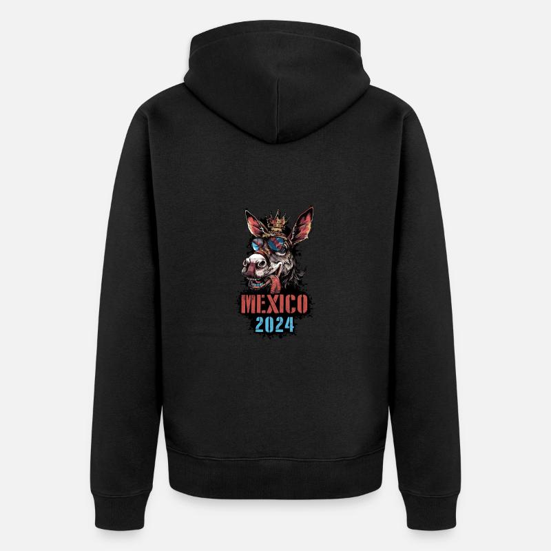 Mexique 2024 Vacances Âne - Veste à capuche bio Premium Unisexe - noir