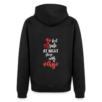 Horoskop Sterne Planet - Unisex Premium Bio Zip Hoodie - Schwarz - Hinten - Nico (187cm)