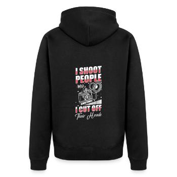 Fotograf Fotografin Bild - Unisex Premium Bio Zip Hoodie - Schwarz - Hinten - Nico (187cm)