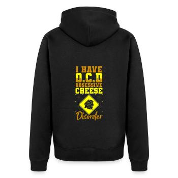 Amateur de fromage cheddar - Veste à capuche bio Premium Unisexe - noir - Dos - Nico (187cm)
