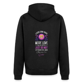 Horoskop Astrologie August Stern - Unisex Premium Bio Zip Hoodie - Schwarz - Hinten - Nico (187cm)