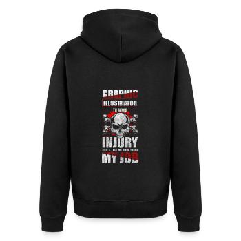 Designer Grafik Maler Zeichnungen - Unisex Premium Bio Zip Hoodie - Schwarz - Hinten - Nico (187cm)