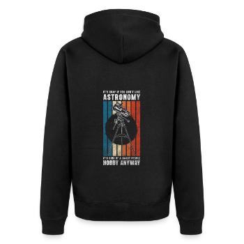Astronomie Sterne Entdecken Schwarzes Loch - Unisex Premium Bio Zip Hoodie - Schwarz - Hinten - Nico (187cm)