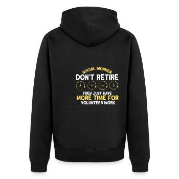 Sozialarbeiter Social Worker Beruf Sozialpädagoge - Unisex Premium Bio Zip Hoodie - Schwarz - Hinten - Nico (187cm)