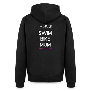Triathlon – Swim Bike Mum - Veste à capuche bio Premium Unisexe - noir - Dos - Nico (187cm)