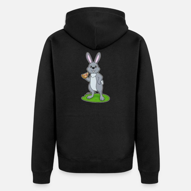 Rabbit Pizzeria Pizza - Veste à capuche bio Premium Unisexe - noir