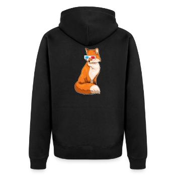 Fuchs Glasses - Unisex Premium Organic Zip Hoodie - black - Back - Nico (187cm)