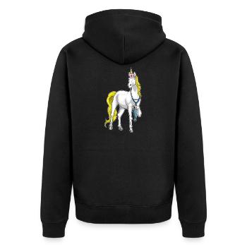 Einhorn Krankenschwester Stethoskop - Unisex Premium Bio Zip Hoodie - Schwarz - Hinten - Nico (187cm)