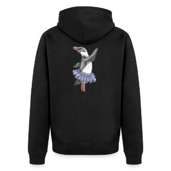 Pinguin Ballerina Ballett Tanz - Unisex Premium Bio Zip Hoodie - Schwarz - Hinten - Nico (187cm)