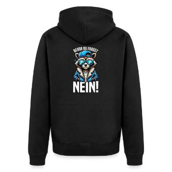 Avant que tu ne demandes, pas de raton laveur, mauvaise humeur - Veste à capuche bio Premium Unisexe - noir - Dos - Nico (187cm)