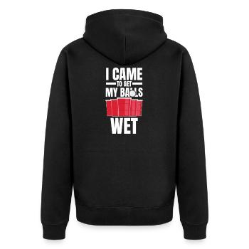 Je suis venu me mouiller les couilles Graphisme - Veste à capuche bio Premium Unisexe - noir - Dos - Nico (187cm)