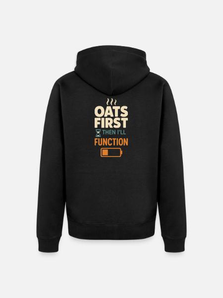 Haferbrei Frühstückskultur Overnight - Unisex Premium Bio Zip Hoodie - Schwarz