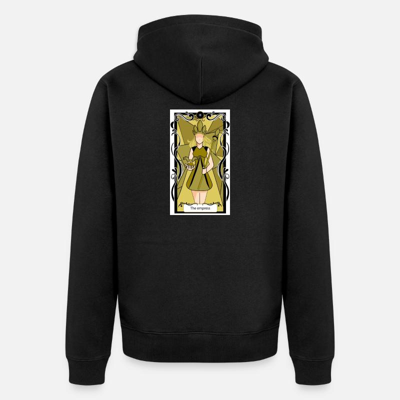 L'Impératrice Dorée Tarot - Veste à capuche bio Premium Unisexe - noir