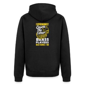 Vintage Euphonium Spieler - Unisex Premium Bio Zip Hoodie - Schwarz - Hinten - Nico (187cm)