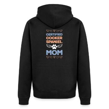 Zertifizierte Cocker Spaniel Mama - Unisex Premium Bio Zip Hoodie - Schwarz - Hinten - Nico (187cm)