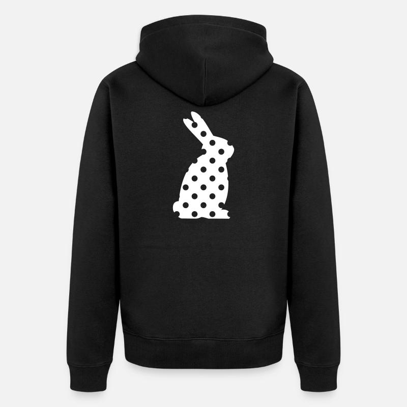 Cadeau de Pâques Bunny Dots - Veste à capuche bio Premium Unisexe - noir
