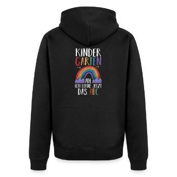 Kindergarten Ade Ich Lerne Jetzt Das ABC - Unisex Premium Bio Zip Hoodie - Schwarz - Hinten - Nico (187cm)