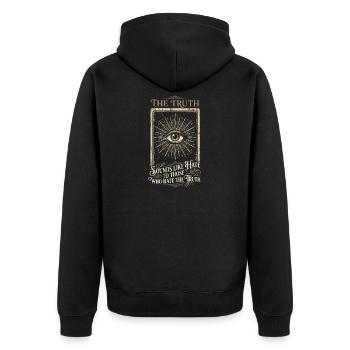 Citation ésotérique vintage de la vérité de l’Œil de la Providence - Veste à capuche bio Premium Unisexe - noir - Dos - Nico (187cm)