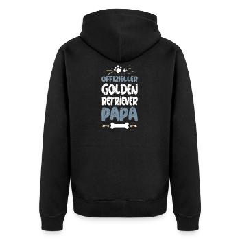 Offizieller Golden Retriever Papa - Unisex Premium Bio Zip Hoodie - Schwarz - Hinten - Nico (187cm)