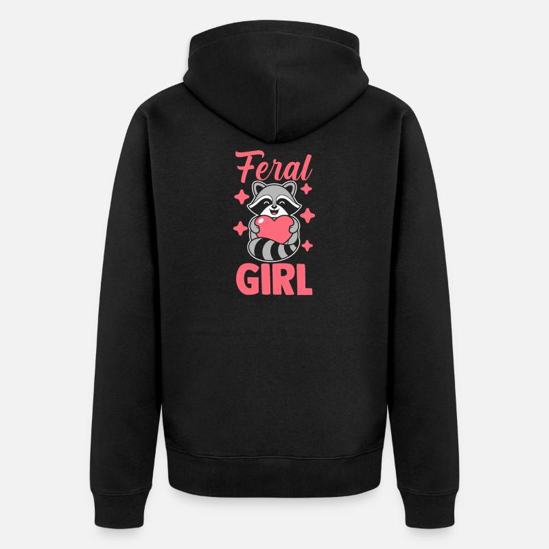 Raton laveur Trash Panda Sauvage - Veste à capuche bio Premium Unisexe - noir