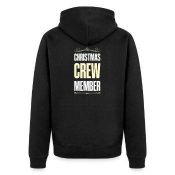 Christmas Crew - Unisex Premium Bio Zip Hoodie - Schwarz - Hinten - Nico (187cm)