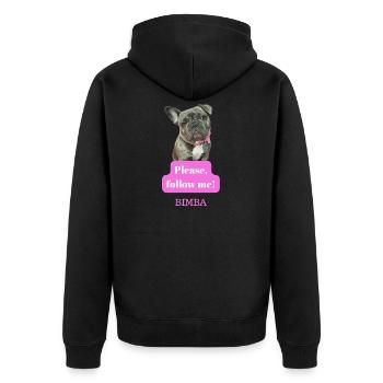 Société de chiot : Suis-moi - Veste à capuche bio Premium Unisexe - noir - Dos - Nico (187cm)