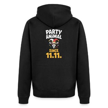 Karneval Party Kölner Animal Since 11.11. Köln - Unisex Premium Organic Zip Hoodie - black - Back - Nico (187cm)